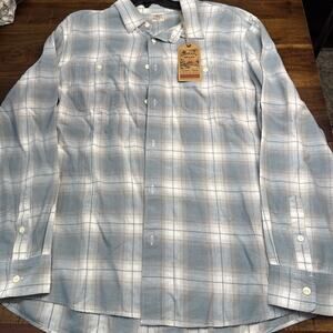 Faherty Tried And True Chambray Shirt XXL Blue Linen Blend Button Up NWT $168